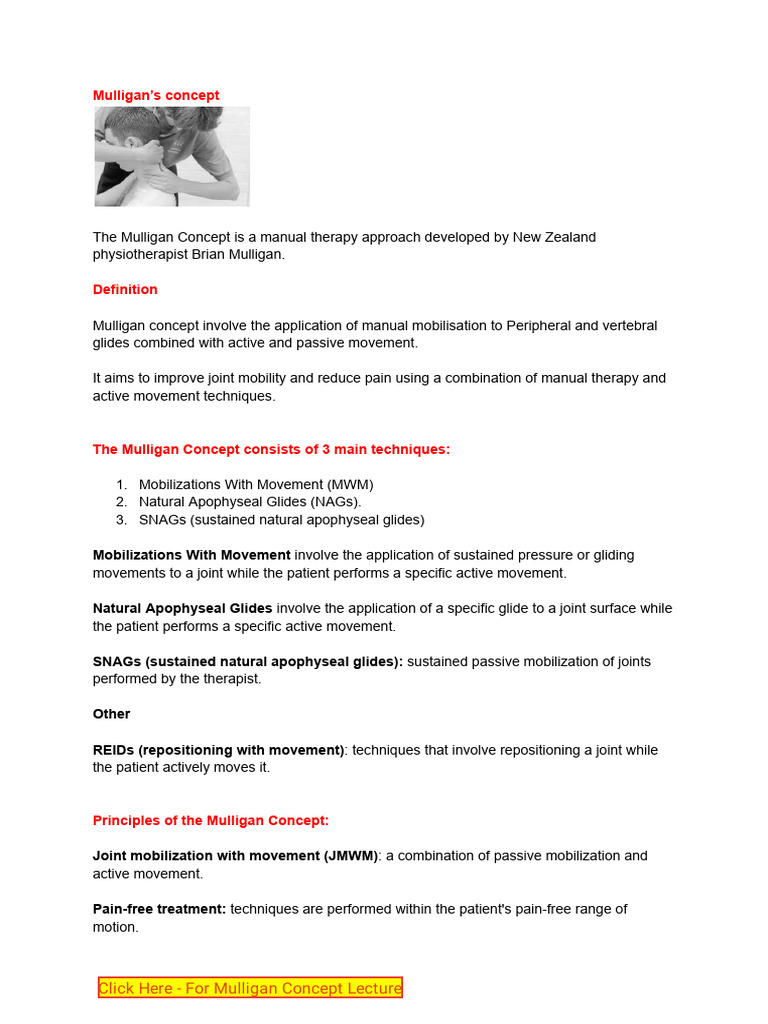 Mulligan 1 | PDF | Manual Therapy | Physical Therapy