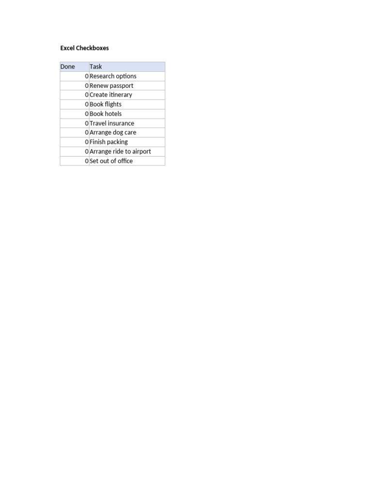 Native Checkboxes in Excel | PDF