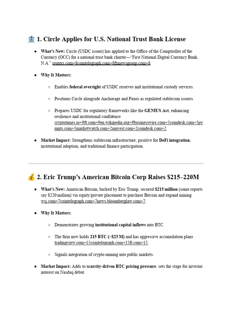 Circle Applies for U.S. Bank Charter | PDF | Cryptocurrency | Bitcoin
