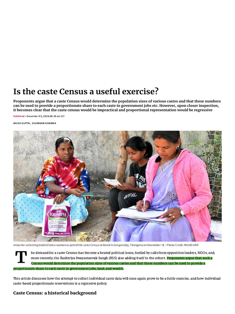 Caste Census: Challenges and Implications | PDF | Caste | Social Inequality