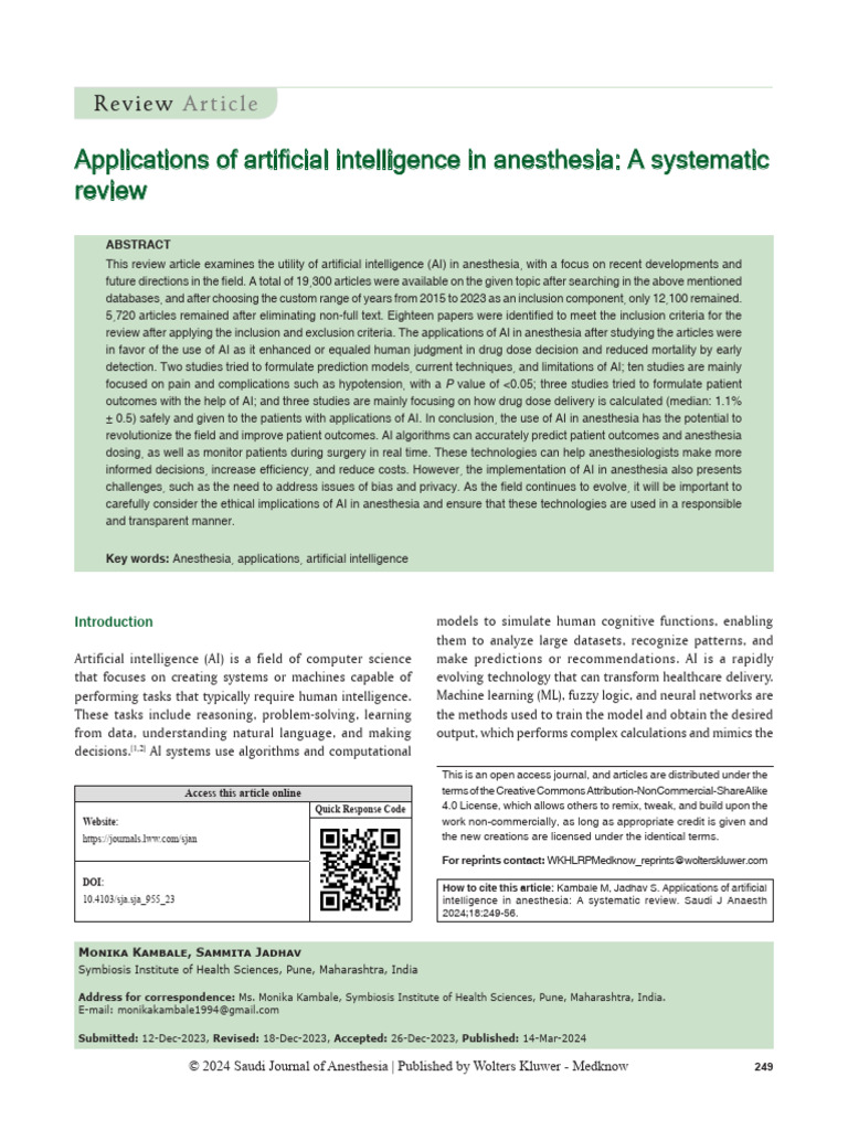 Applications of Artificial Intelligence In.13 | PDF | Artificial ...