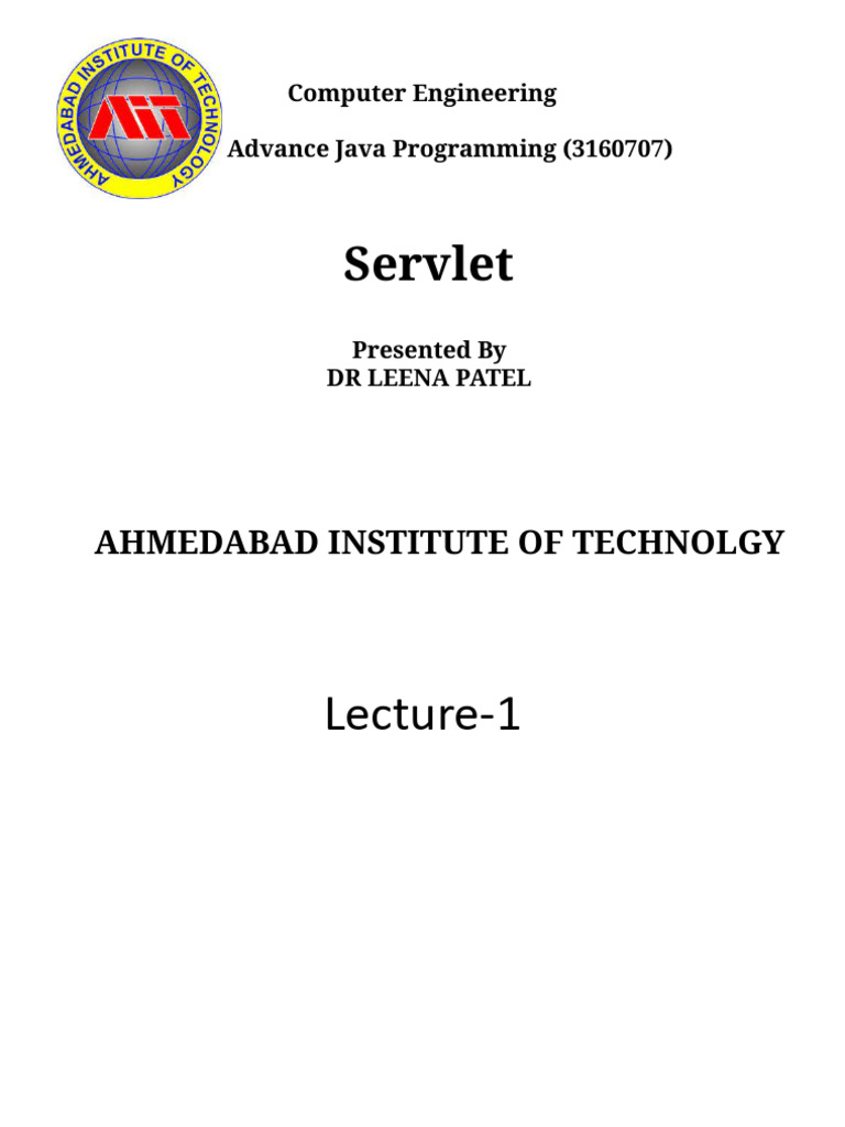 AJP GTU Servlet Syllabus Overview | PDF | Web Server | Internet & Web