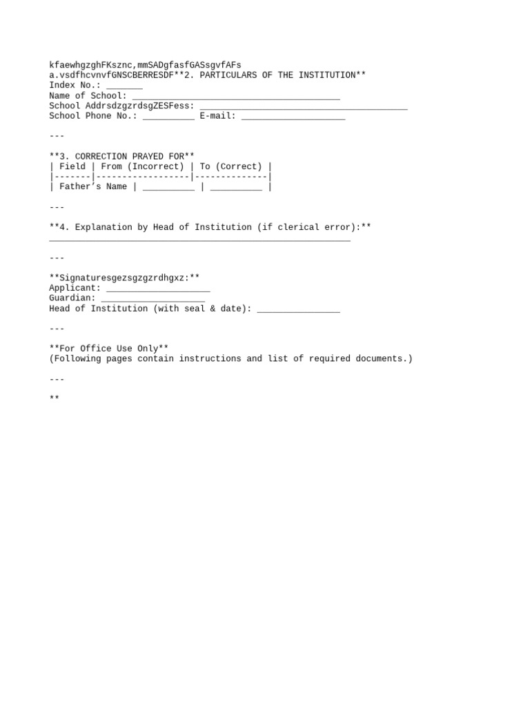 School Correction Request Form | PDF