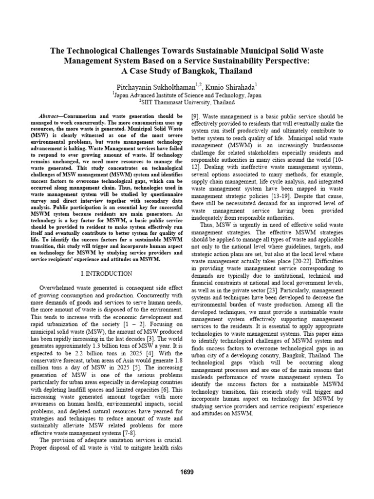 Technological Challenges in MSW Management | PDF | Waste Management | Waste