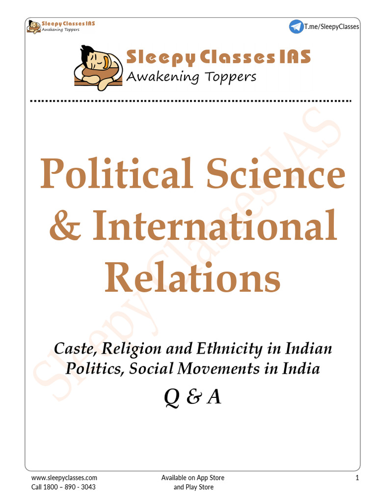 6 Caste Religion and Ethnicity in Indian Politics Social Movements in ...