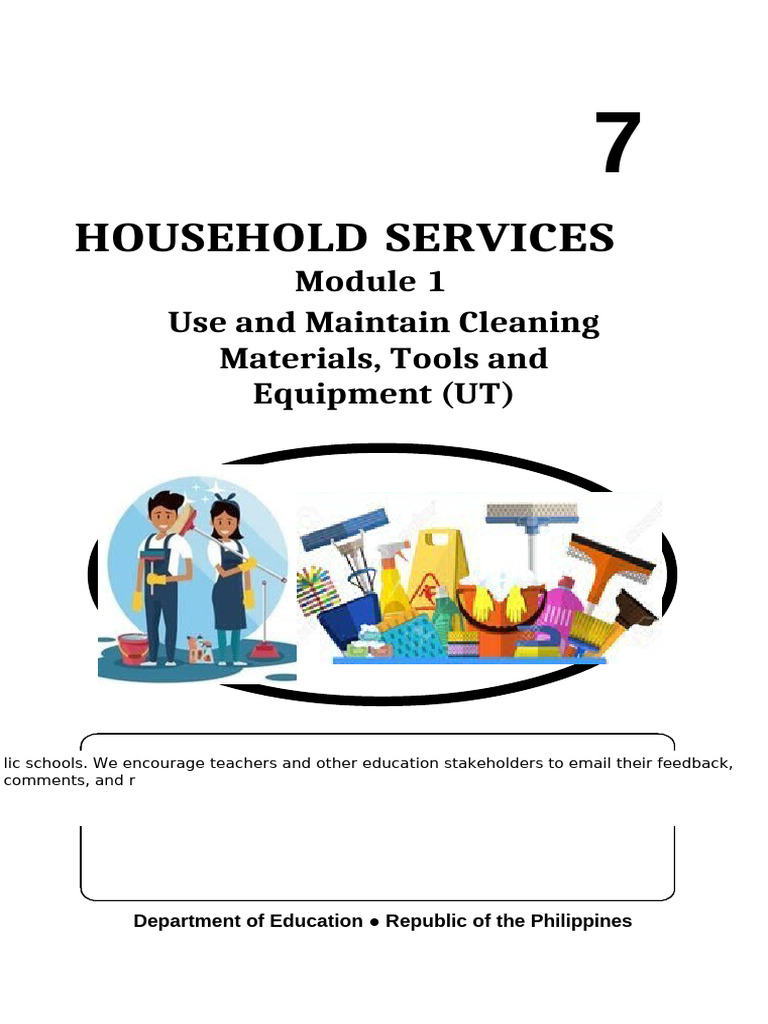 Cleaning Tools and Materials Guide | PDF | Housekeeping | Vacuum Cleaner