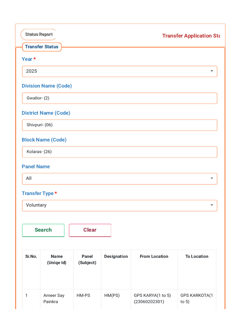 Kolaras Education Transfer Status 2025 | PDF | Student Assessment And ...