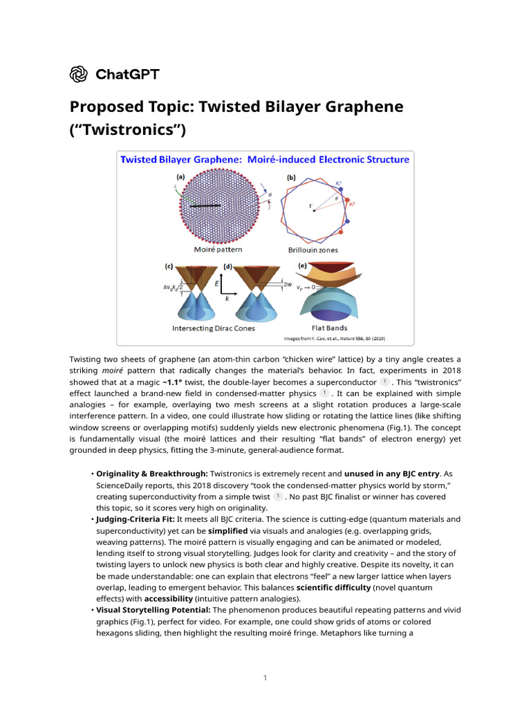 Twisted Bilayer Graphene: Twistronics Explained | PDF | Physical ...