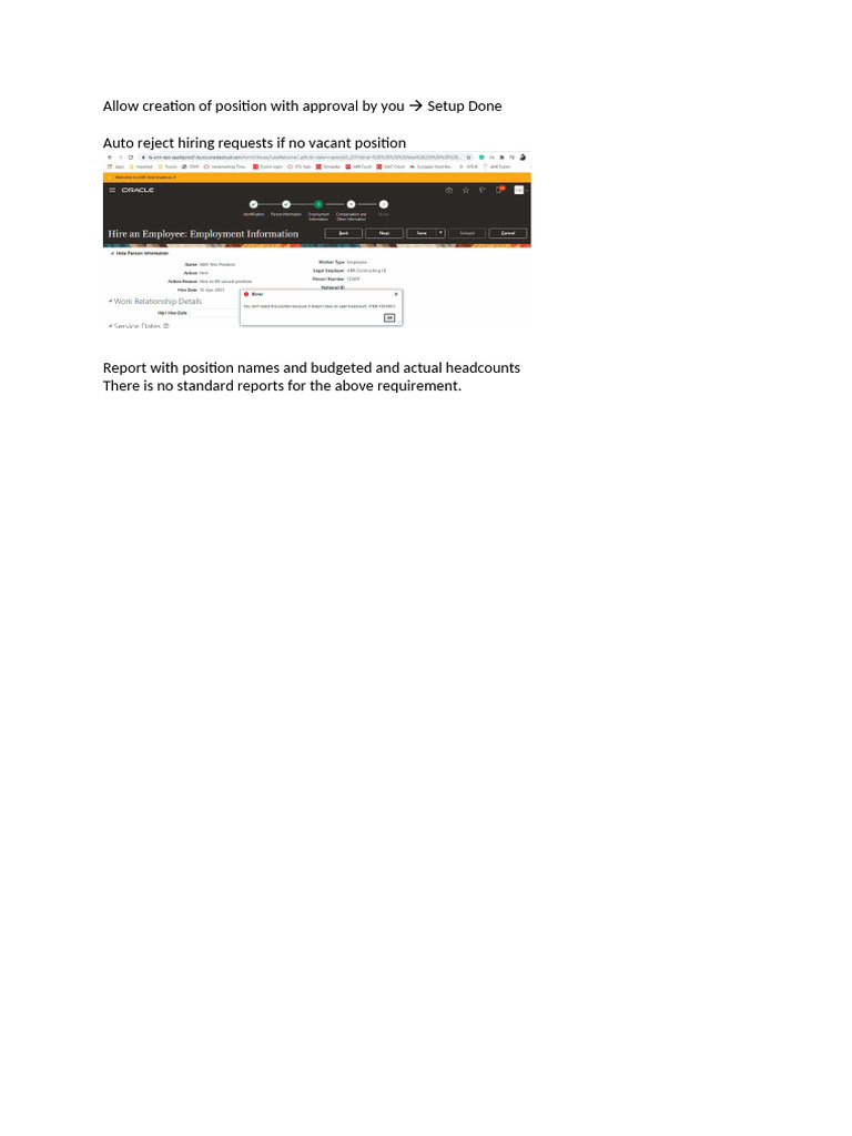 Position Approval and Hiring Report | PDF