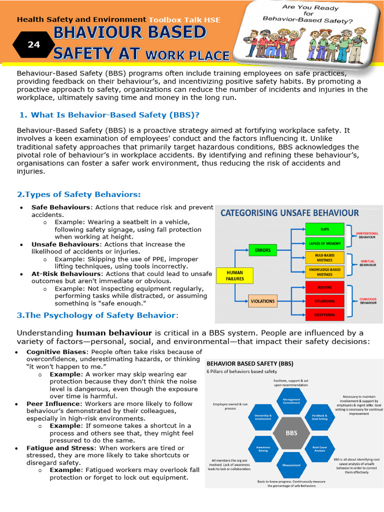 Behavior-Based Safety Toolbox Talk | PDF | Risk | Safety