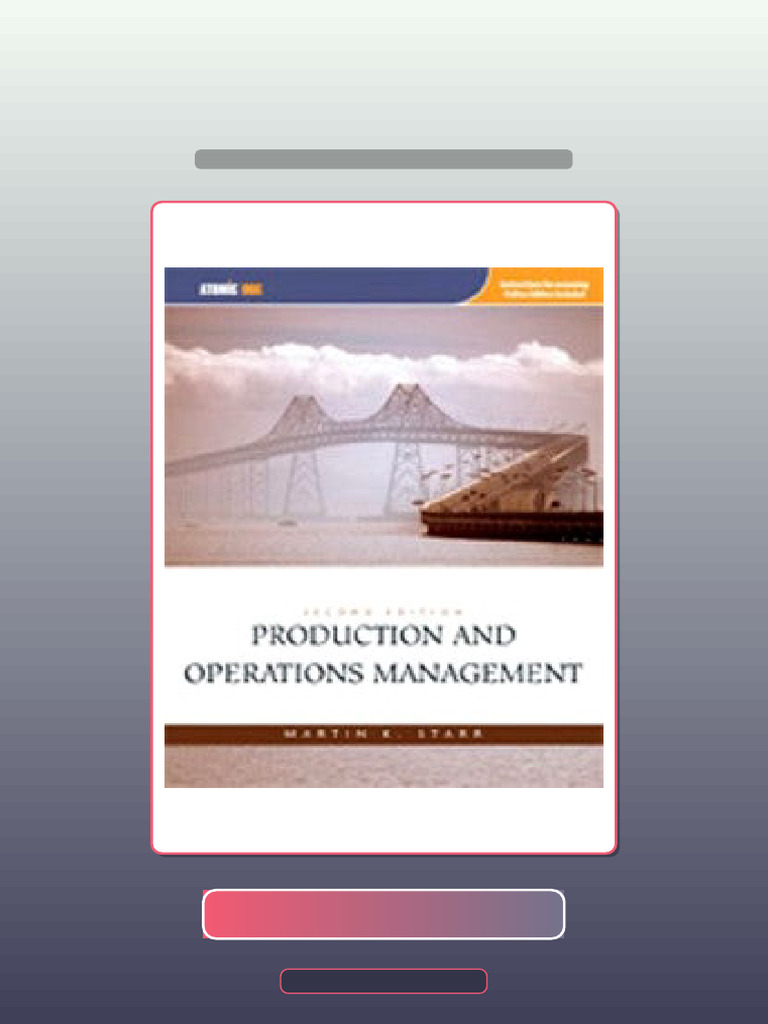 Real Test Bank Production and Operations Management 2nd Edition Starr ...