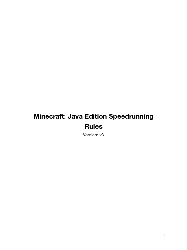 Minecraft Speedrunning Rules Overview | PDF