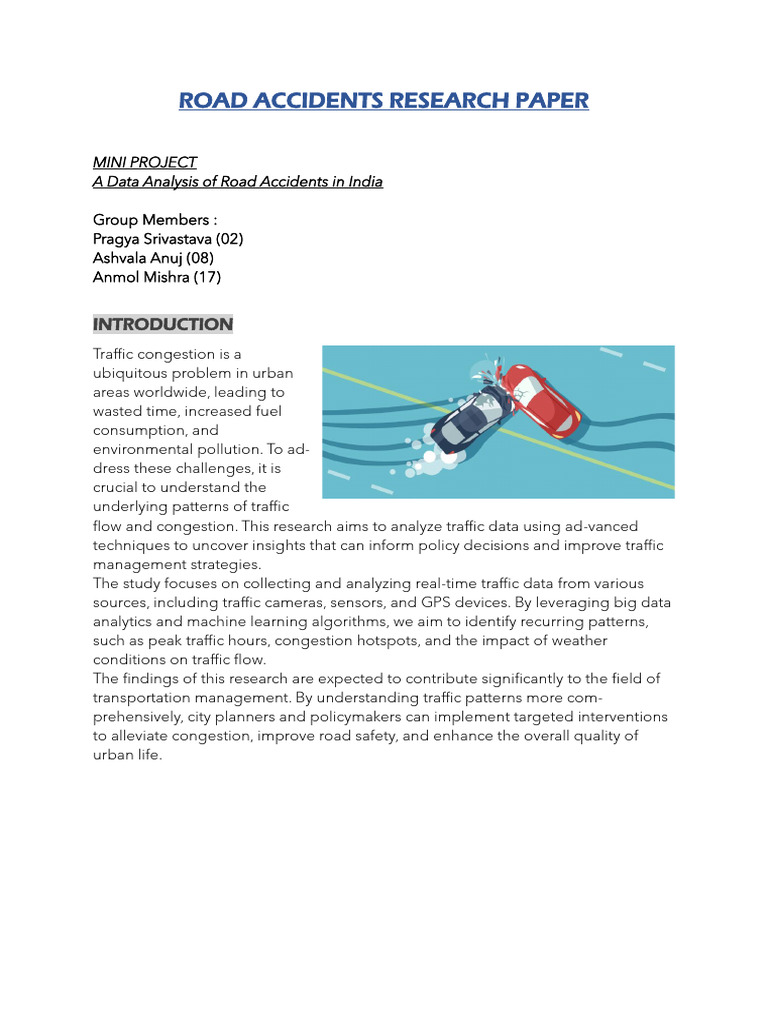 Road Accidents Research Paper | PDF | Traffic Collision | Road Traffic ...