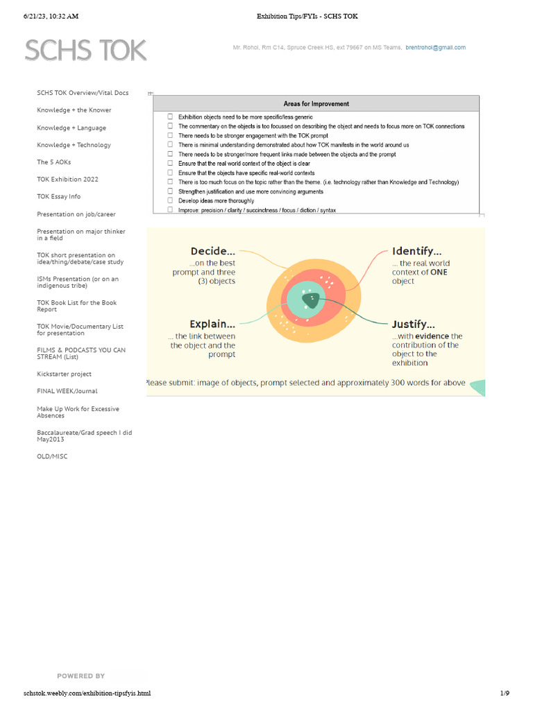 TOK Exhibition Tips and Guidelines | PDF | Cognition | Human Communication