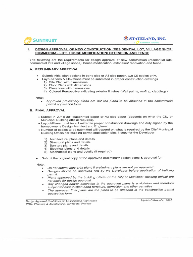 Design Approval For New Construction | PDF | Real Estate ...