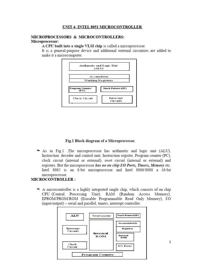 Intel 8051 Microcontroller Overview | PDF | Microcontroller ...