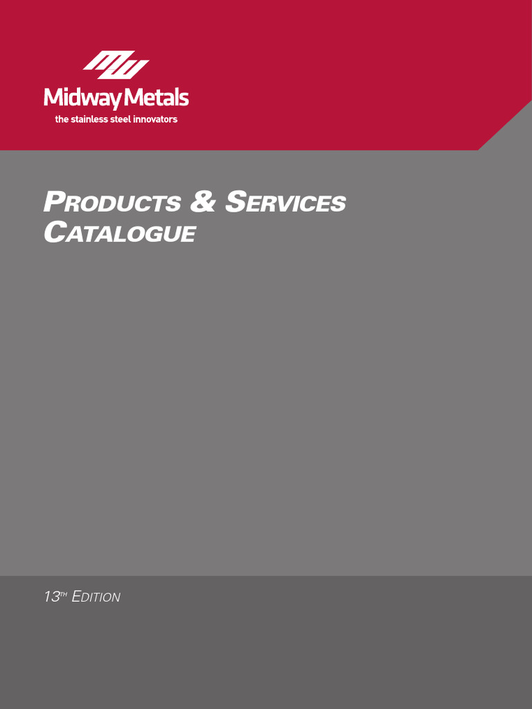 Midway Metals Stainless Steel Catalogue | PDF | Pipe (Fluid Conveyance ...