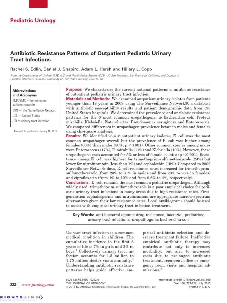 Edlin Et Al Antibiotic Resistance Patterns of Outpatient Pediatric ...