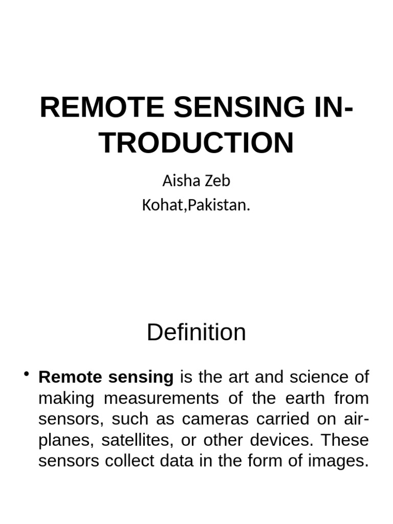 Overview of Remote Sensing Techniques | PDF | Remote Sensing | Image ...