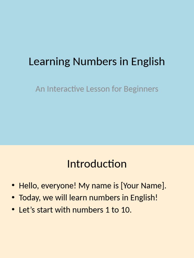 Teaching Numbers in English Enhanced Without Images | PDF