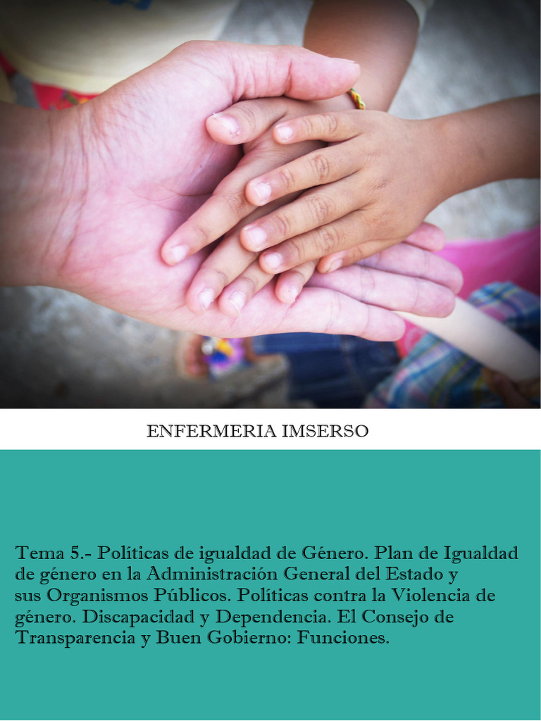 Políticas de Igualdad de Género en España | PDF | Estudios de género ...