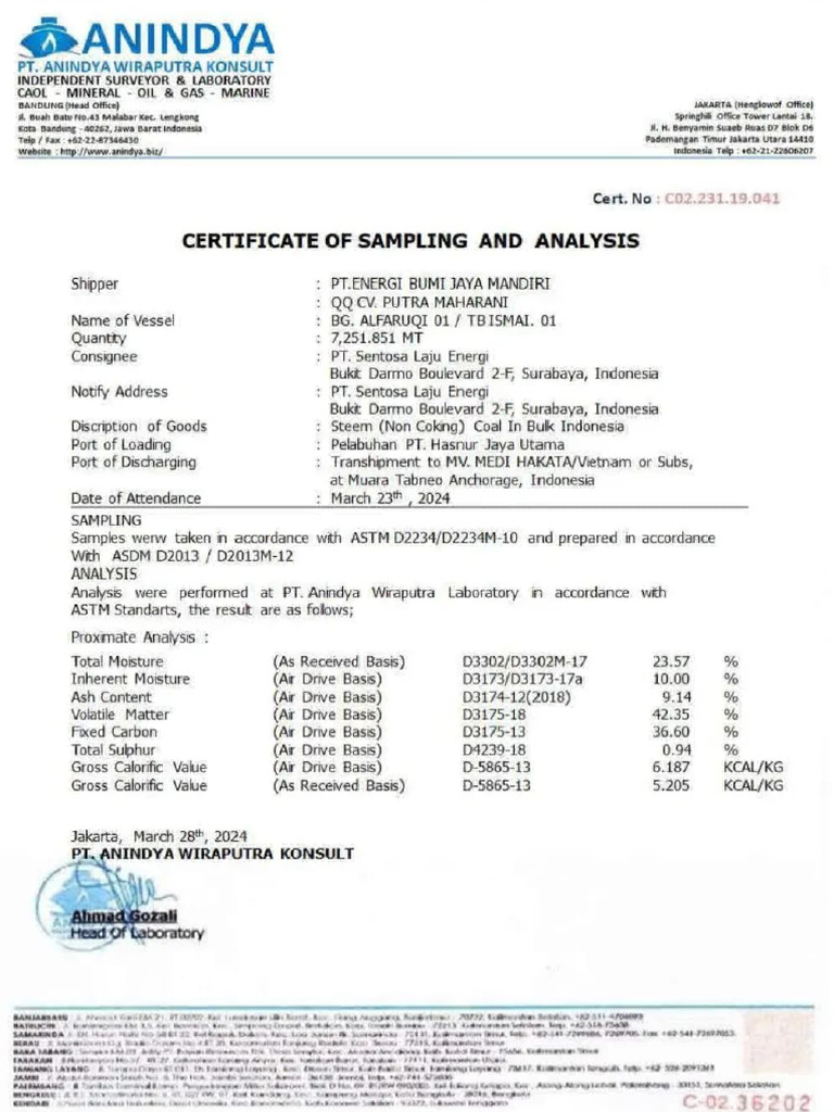 Coal Sampling and Analysis Report | PDF | Fossil Fuels | Supply Chain ...