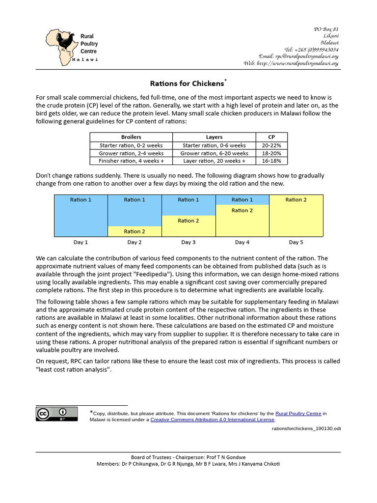 Rationsforchickens 190130 | PDF | Chicken