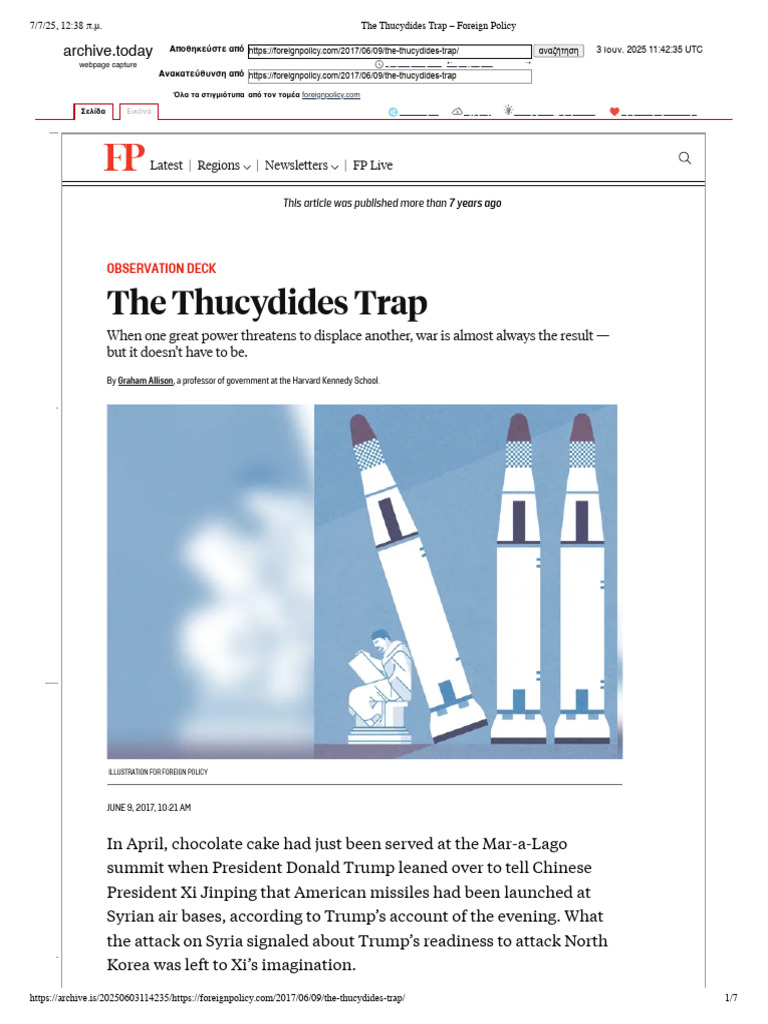 Understanding the Thucydides Trap | PDF | Political Science | Global ...
