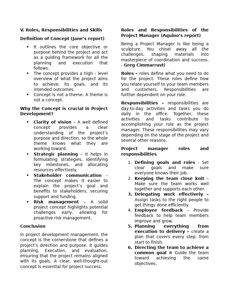 Project Management Roles and Skills | PDF | Leadership | Goal