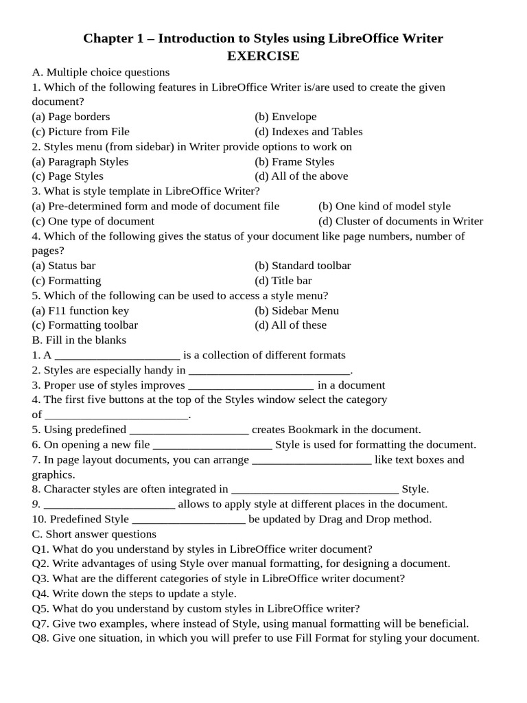 Introduction To Styles Worksheet | PDF | Window (Computing) | Computing