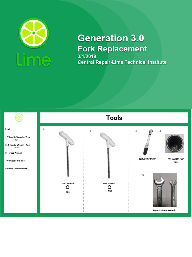 Generation 3.0 Fork Replacement | PDF | Nut (Hardware) | Screw