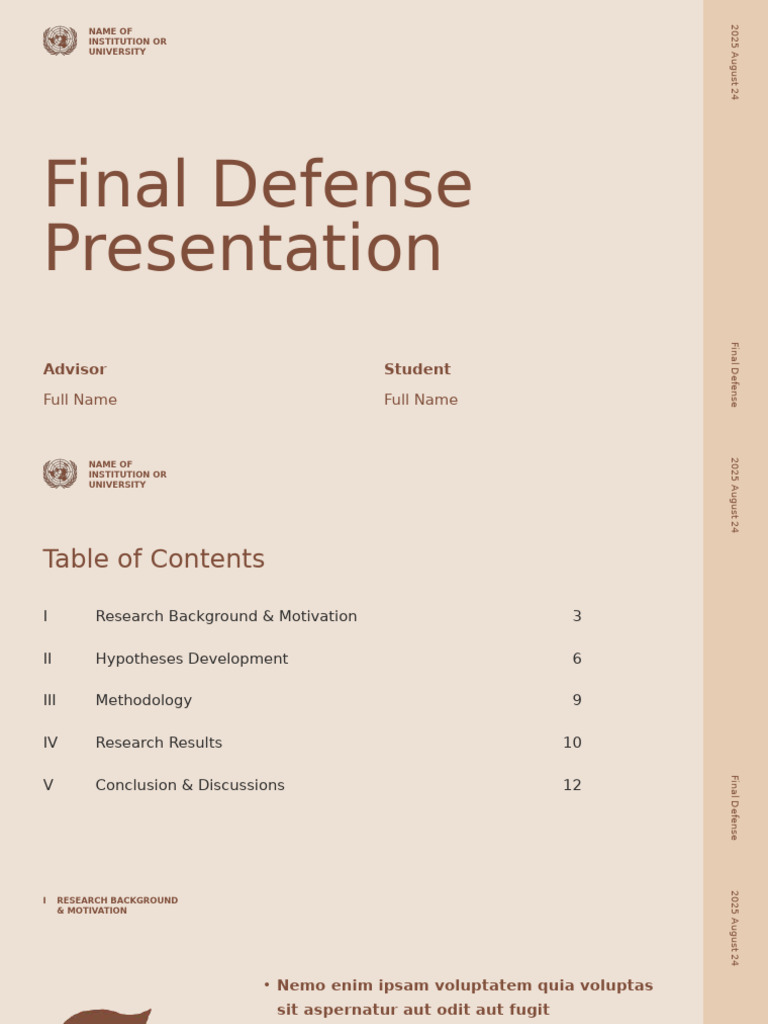 Brown Monochrome Simple Minimalist Research Project Final Defense ...