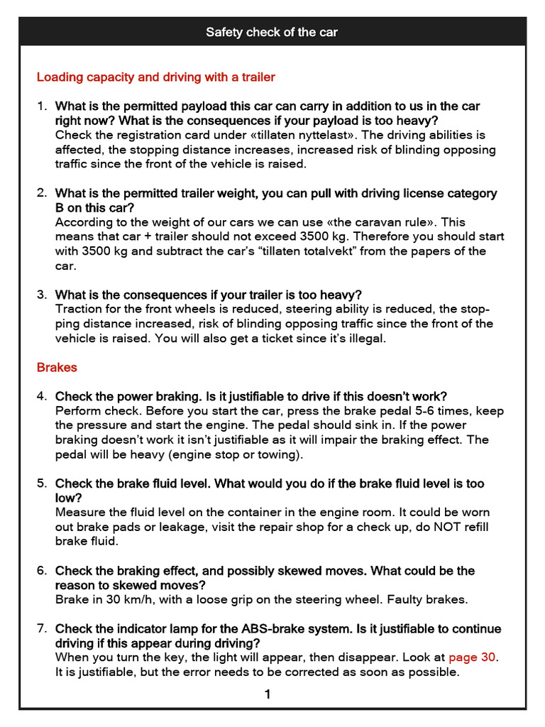 Car Safety Check Guide and Tips | PDF | Tire | Trailer (Vehicle)