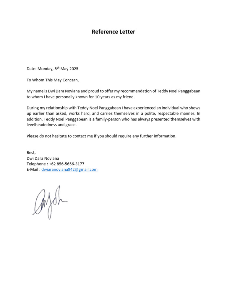 Reference Letter | PDF