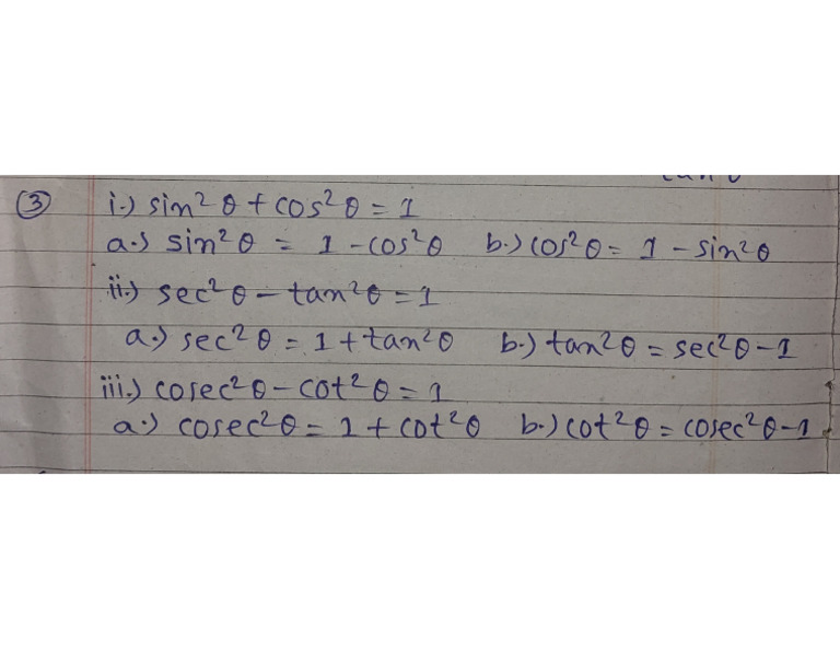 Trigonometry Formula Square | PDF
