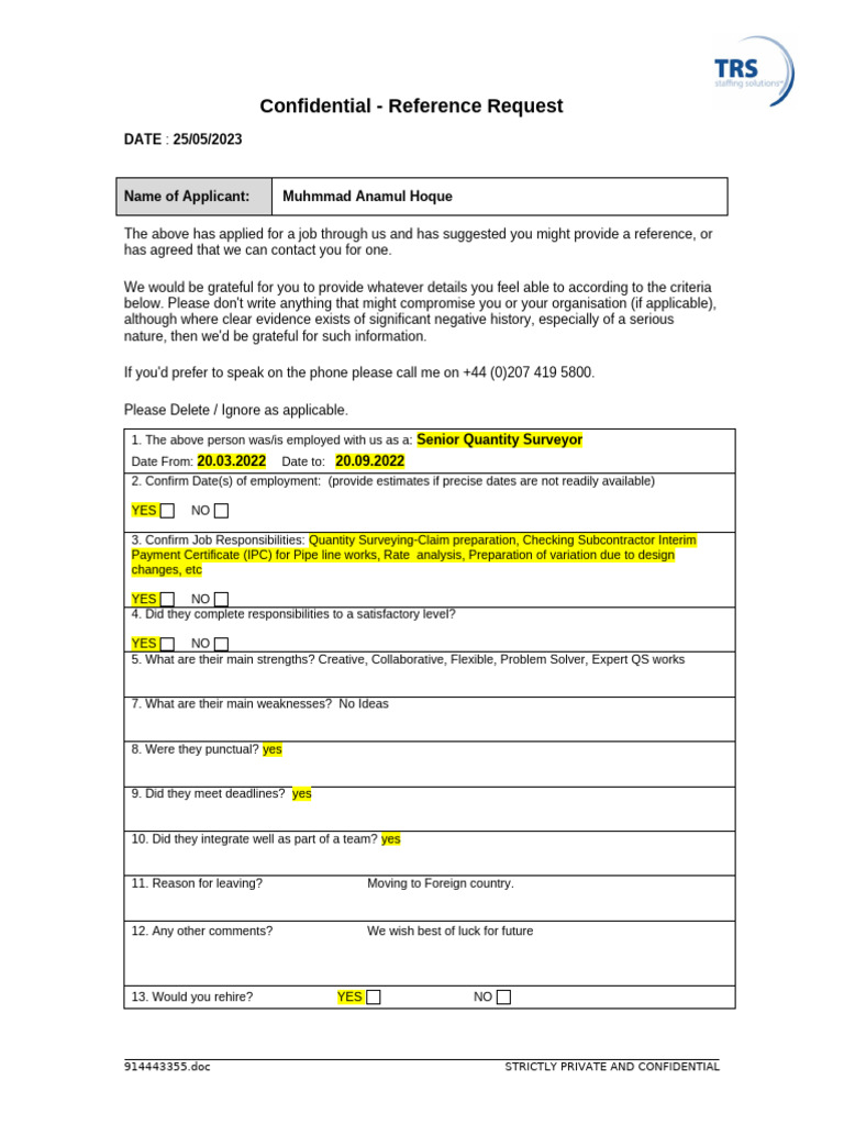 F4513 Reference Request Form May 2019 Rev - Enquiry | PDF