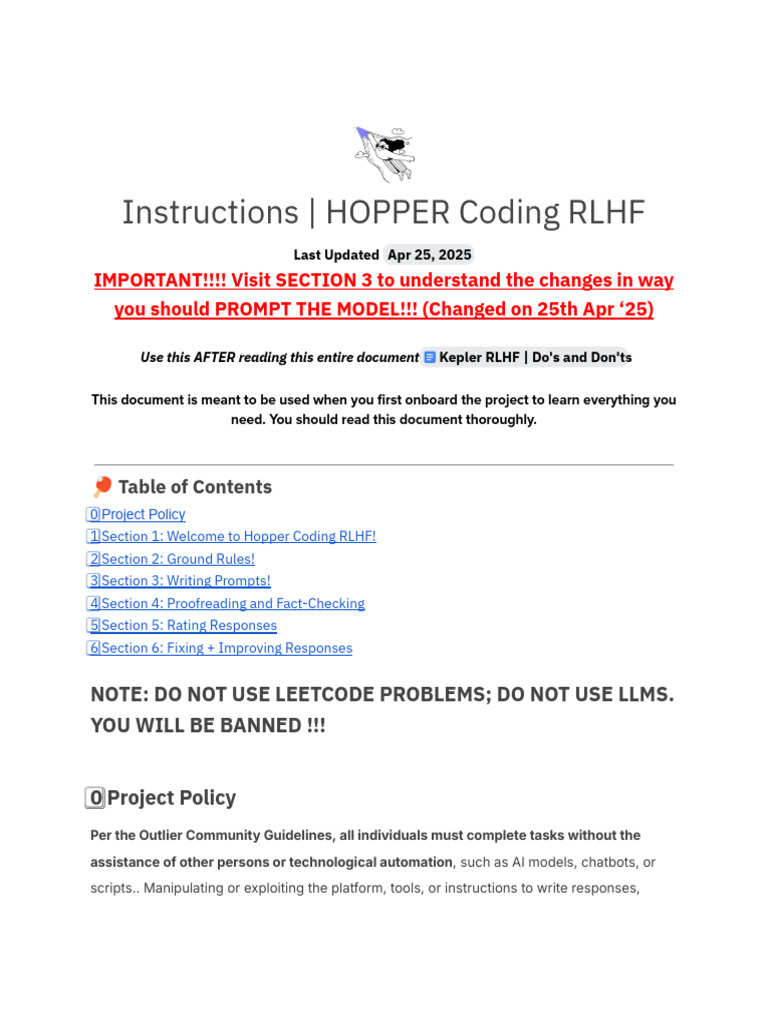 Hopper Coding RLHF Instructions | PDF | Mathematics | Artificial ...