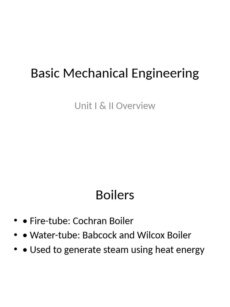 Basic Mechanical Engineering Units 1 2 | PDF