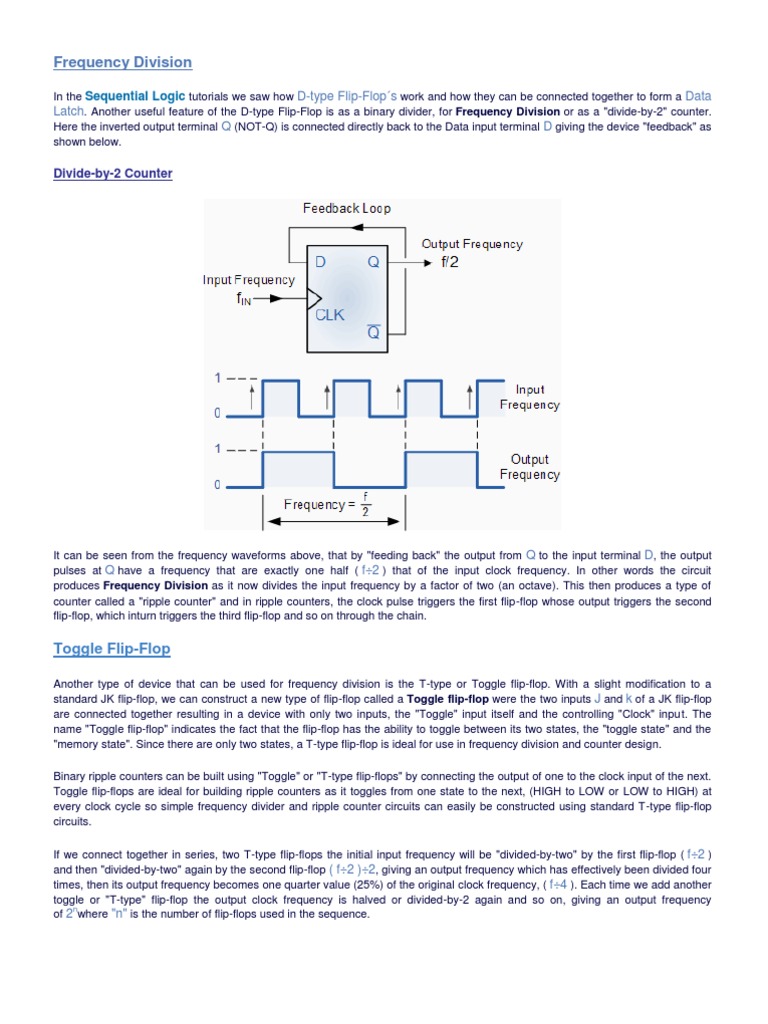 Frequency Division with Flip-Flops | PDF | Logic Gate | Electronic ...