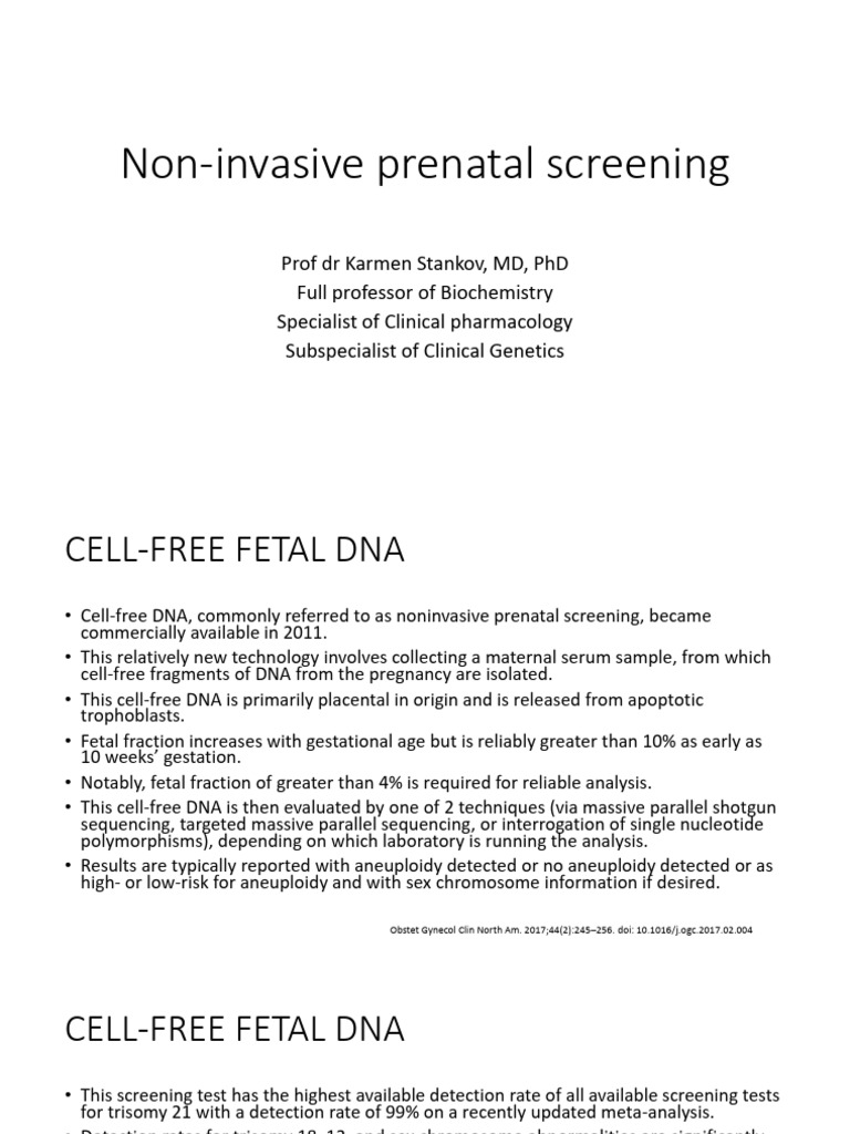 Non Invasive Fetal Screening | PDF | Dna Sequencing | Single Nucleotide ...