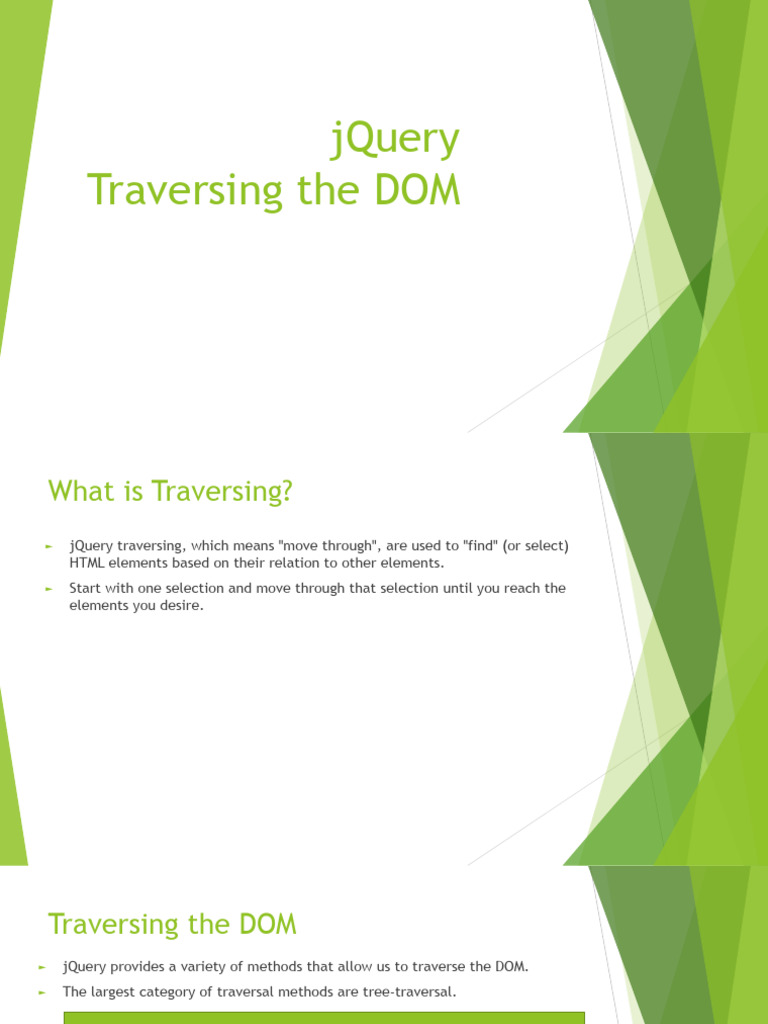 jQuery DOM Tree Traversal Methods | PDF | Document Object Model | J Query