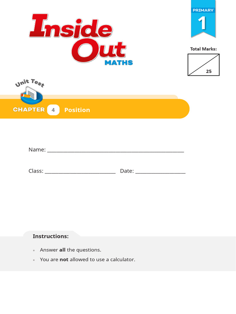 Inside Out Maths 1 Unit Test Answers | PDF | Chess Theory | Chess