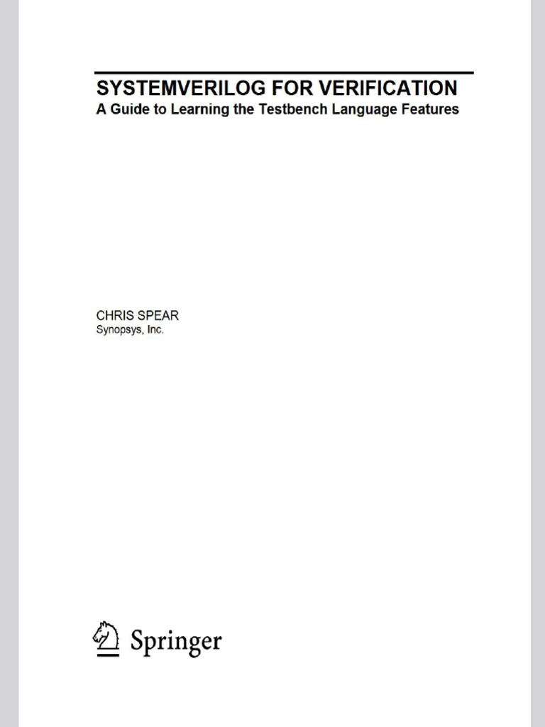 Chris Spear Book On System Verilog For Coverage Driven Verification | PDF