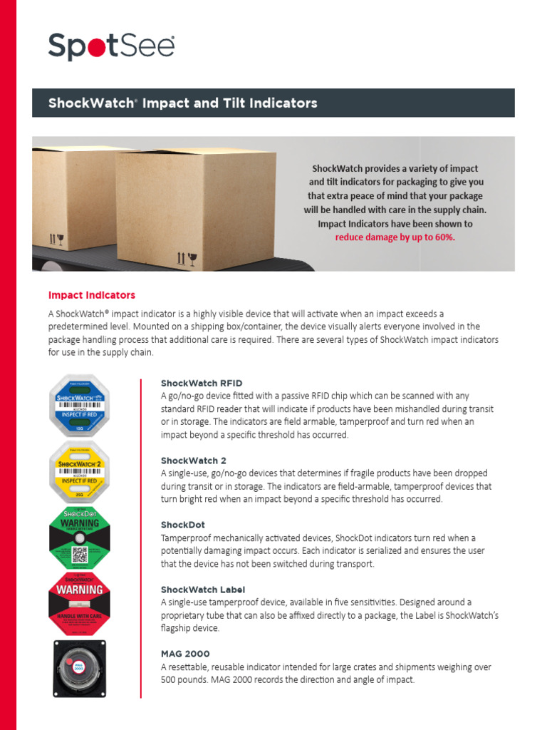 ShockWatch Impact and Tilt Indicators | PDF | Radio Frequency ...