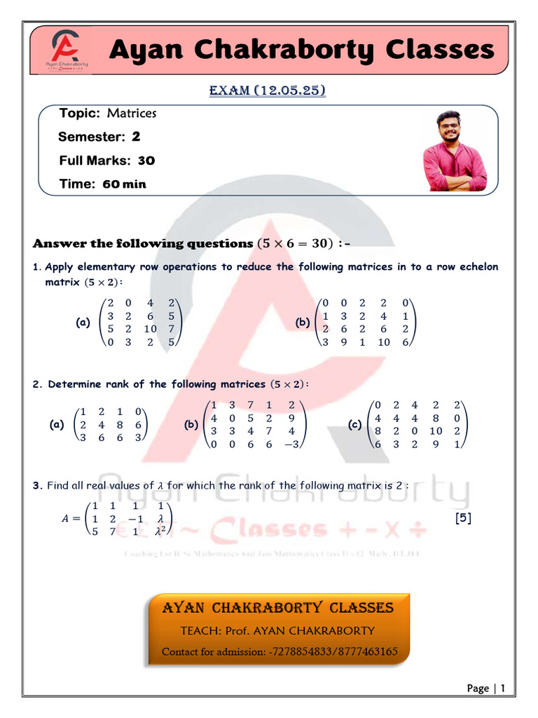 Matrix Exam Preparation Guide | PDF