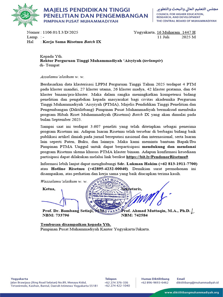 Hibah Risetmu Batch IX 2025 | PDF