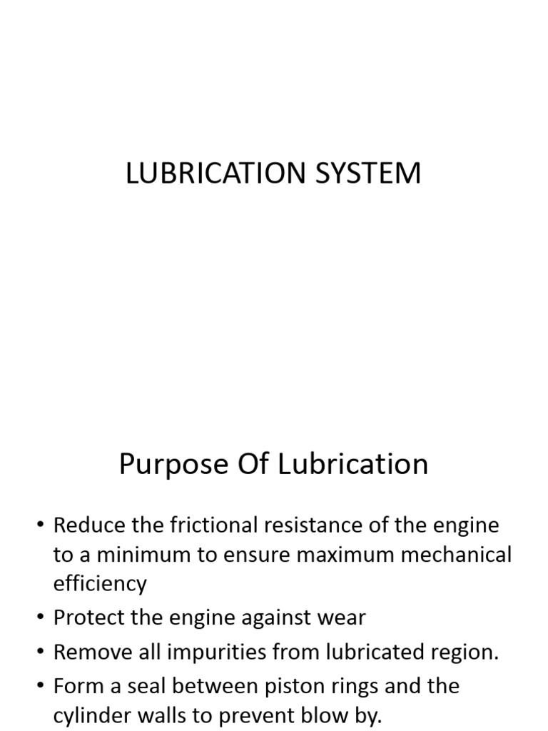 Lubrication System Lesson | PDF | Motor Oil | Lubricant