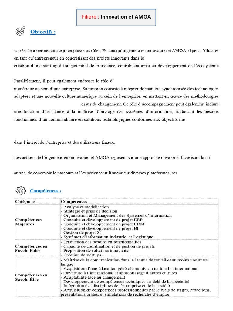 Ingénieurs en Innovation et AMOA | PDF | Consultant | Innovation
