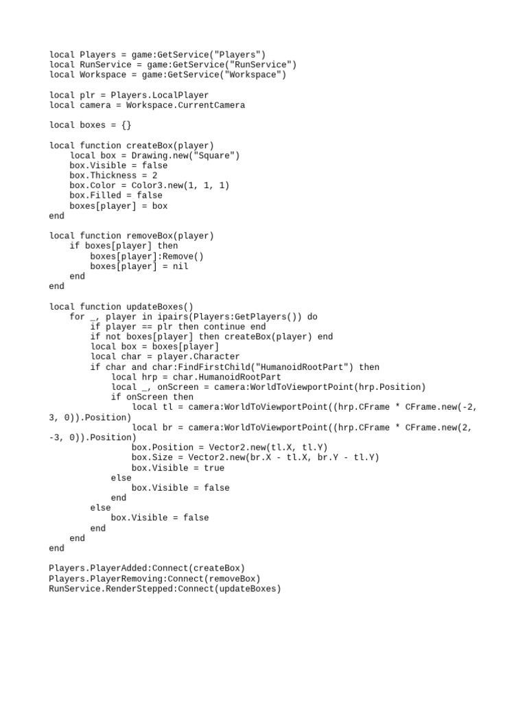 Roblox Player ESP Script Guide | PDF