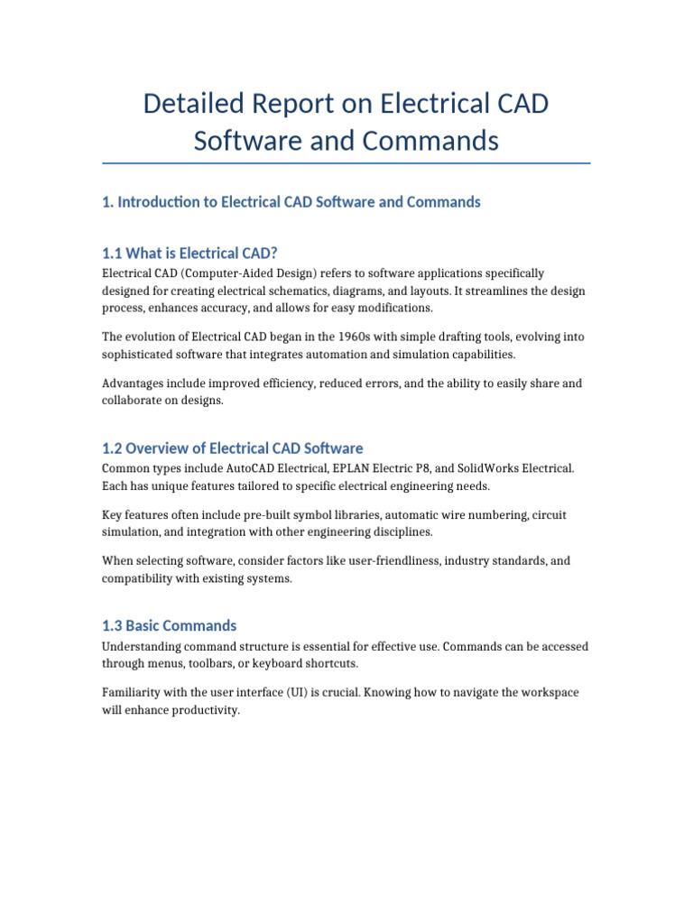 Electrical CAD Software Overview | PDF | Computer Aided Design ...